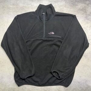 The North Face TKA 100 1/4 Zip Fleece Mens Large Black Lightweight Pullover